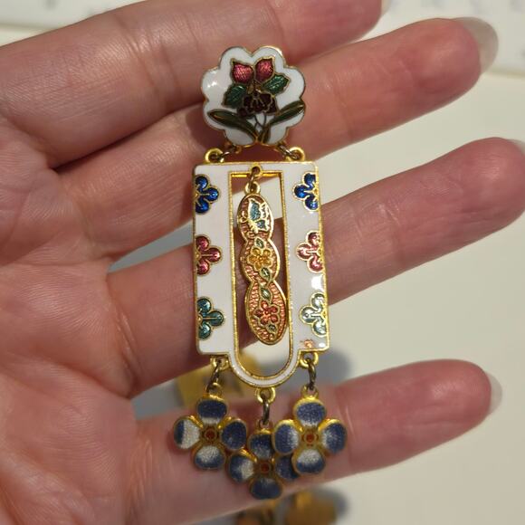 Enamel inlay inspired earrings - Picture 5 of 5